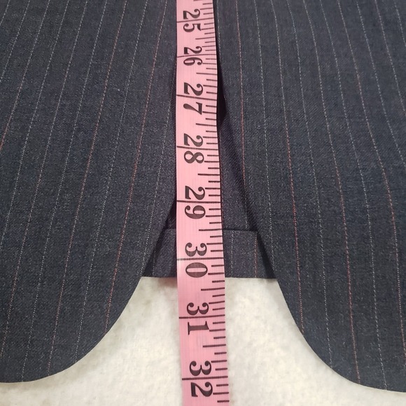 VTG Cartier Collection Suit Jacket Mens Navy 42 Pinstripe Botany 500 Roos Atkins - Picture 16 of 16